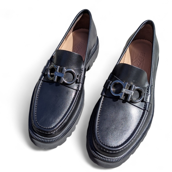 Ferragamo Mens Shoes Bleeker Loafers New With Box Size 10 E - Picture 2 of 7